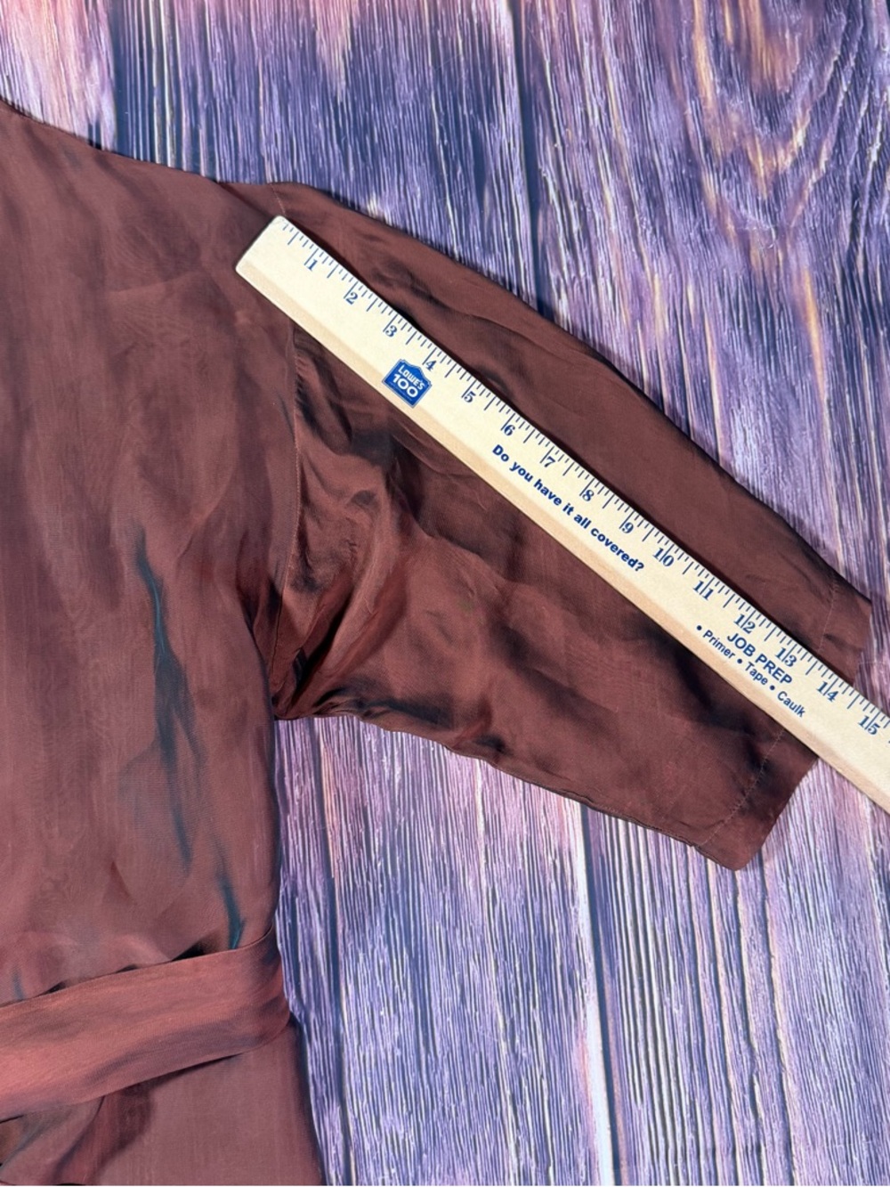 Vintage Mary Green Brown Iridescent Silk Blend Robe Women’s OS Dollette Romantic - Picture 6 of 8
